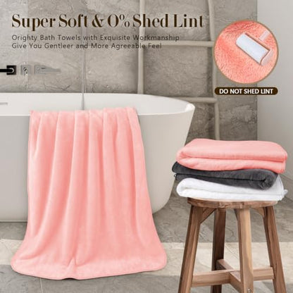 Orighty Bath Towels, Soft Feel Bath Towel, 4 Pack (27'' x 54'')