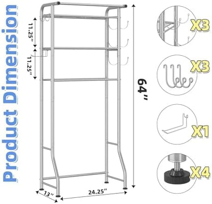 Simple Trending 3 Tier Over The Toilet Rack, Shelf Bathroom, Bathroom Stand Organizer Space Saver, Silver