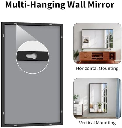 Koonmi Black Bathroom Mirror for Over Sink,Metal Framed 36"x60" Wall Mirror