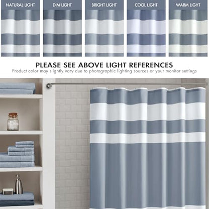 Madison Park Spa Waffle Weave Long Shower Curtain, 72 x 78, Indigo Blue