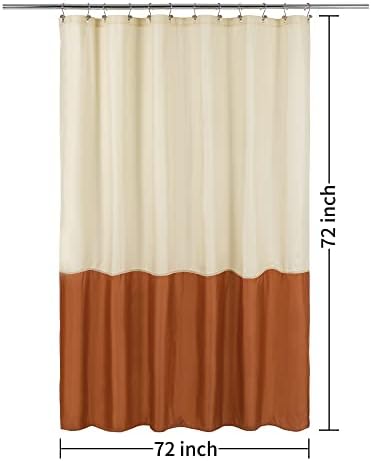 ALYVIA SPRING Waterproof Fabric Shower Curtain or Liner Cream/Orange, 72x72
