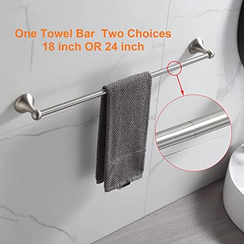 BGL Bathroom Hardware Set Brushed Nickel Adjustable Expandable Bath Towel Bars Bathroom Accessory Set Towel Racks 8-Pieces Wall Mount