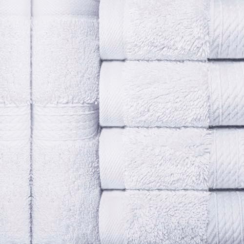 Superior Egyptian Cotton Plush & Absorbent, Face Towel Set of 6, White