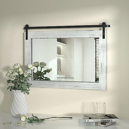 COGOOD Farmhouse Bathroom Mirrors for Over Sink - 22 x 30 White