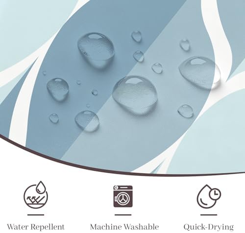 Gelbchu Geometric Shower Curtain for Bathroom, Light Blue, 72x72 Inch