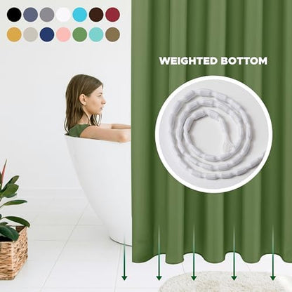 Fabric Shower Curtain Liner 72x72 Inch-Sage Standard Size Shower Liners