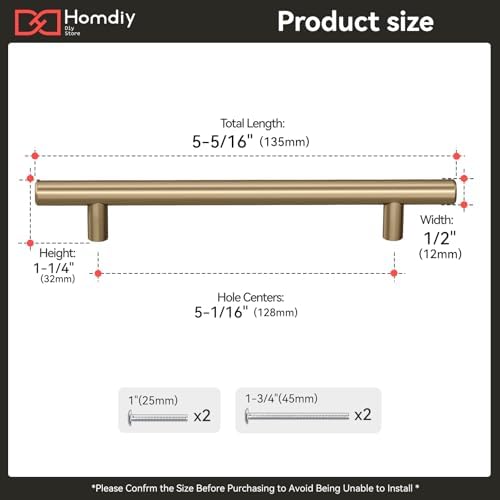 homdiy 200Pack 5in Cabinet Handles Champagne Bronze Kitchen Cabinet Pulls Drawer Pulls for Dresser Drawers