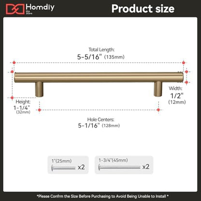 homdiy 30Pack 5in Cabinet Handles Champagne Bronze Kitchen Cabinet Pulls Drawer Pulls for Dresser Drawers