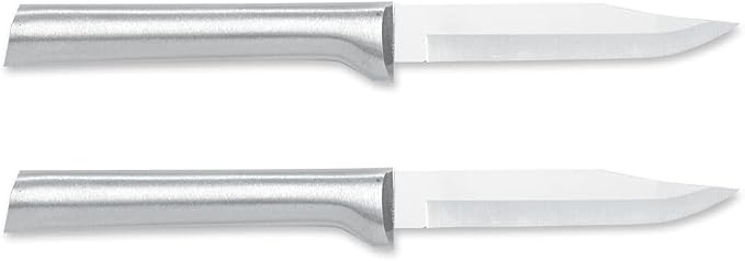 Rada Cutlery Regular Paring Knife (R101), 3.25" Stainless Steel Blade, Silver Handle, Pack of 2