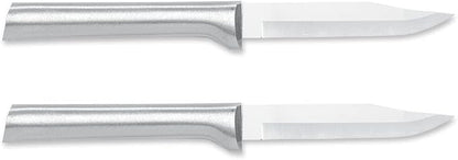 Rada Cutlery Regular Paring Knife (R101), 3.25" Stainless Steel Blade, Silver Handle, Pack of 2