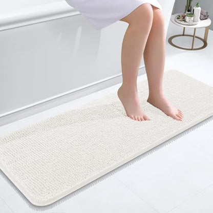 OLANLY Bathroom Runner Rugs 47x17, Extra Soft Absorbent Chenille Bath Rugs
