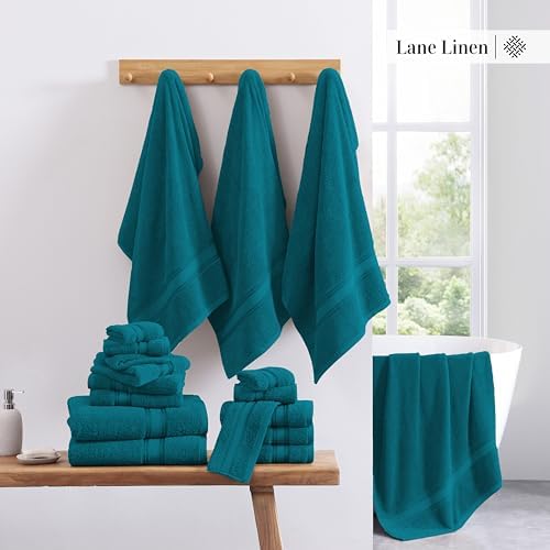 LANE LINEN Bath Towel Set 100% Cotton 3 Piece Soft Absorbent - Sea Port
