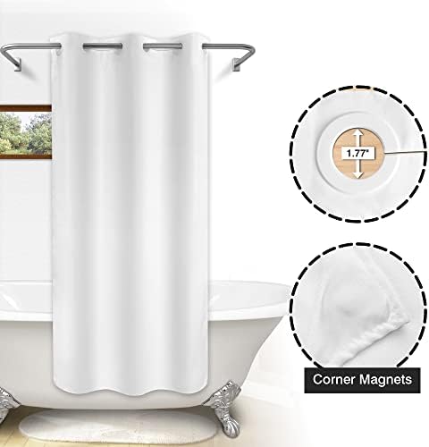 River Dream No Hook Stall Shower Curtain or Liner Microfiber White, 42x74