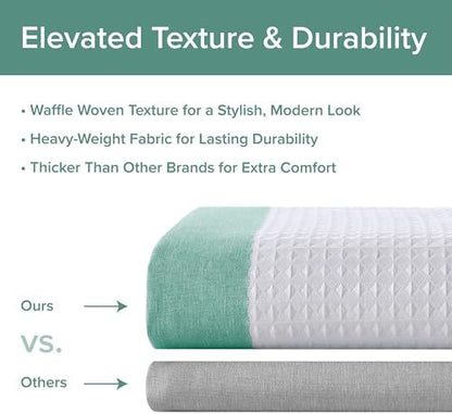 Madison Park Spa Waffle Shower Curtain for Bathroom, 72 x 72, Aqua