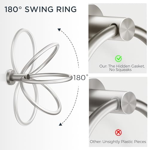FORIOUS Bathroom Accessories, 5-Piece Bathroom Hardware Set - 24" Towel Bar