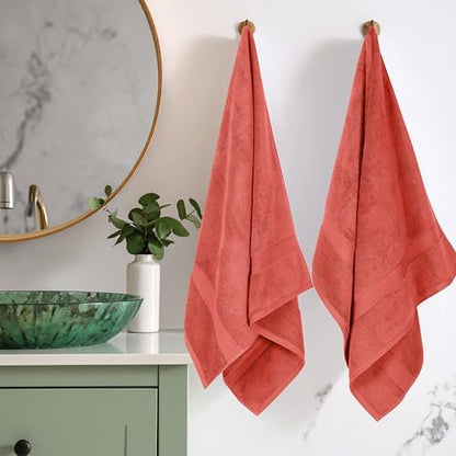 Superior Egyptian Cotton Plush & Absorbent, Bath Towel Set of 2, Coral