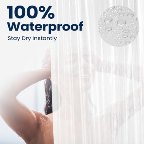 downluxe Shower Curtain Liner, PEVA Plastic Shower Liner with 3 Magnets, 72" x 72" Waterproof Bathroom Curtain, Frosted, 3 Pack
