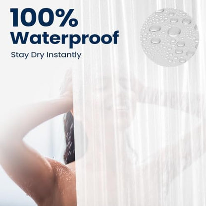 downluxe Shower Curtain Liner, PEVA Plastic Shower Liner with 3 Magnets, 72" x 72" Waterproof Bathroom Curtain, Frosted, 3 Pack