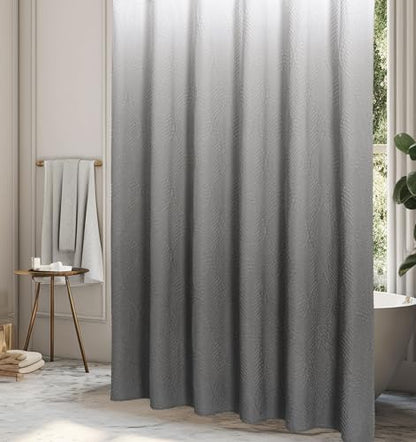 Gibelle Ombre Grey Shower Curtain for Bathroom, Farmhouse Bath Curtain 72x72