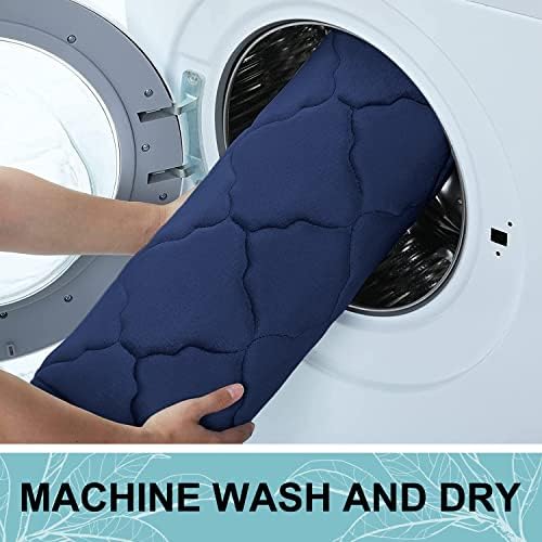 OLANLY Memory Foam Bath Mat Rug 59x34, Ultra Soft Bathroom Rugs, Navy