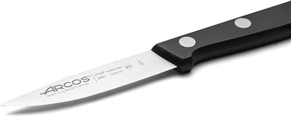 Arcos Paring Knife 3 Inch Stainless Steel. Kitchen Knife for Peeling Fruits and Vegetables. Ergonomic Polyoxymethylene Handle and 75mm Blade. Series Universal. Color Black