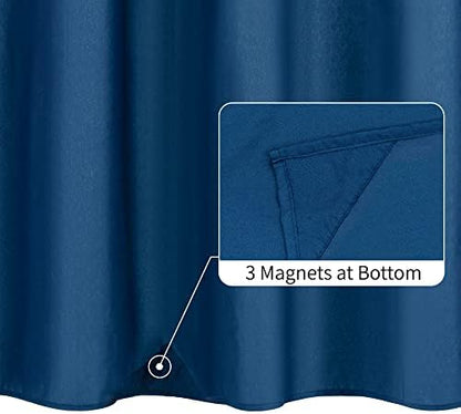 ALYVIA SPRING Extra Long Waterproof Fabric Shower Curtain Liner Navy, 72x84