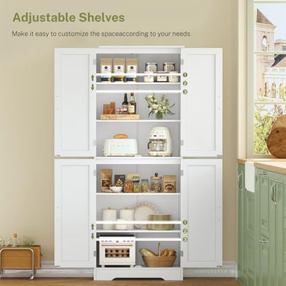 TEENFON Storage Cabinet with Doors & Adjustable Shelf