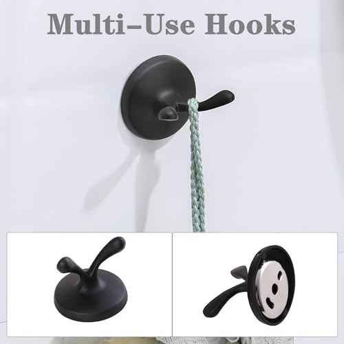 4 Piece Antique Bathroom Hardware Accessories Set Matte Black,24 Inch Towel Bar Set,Towel Rack Set,Bathroom Towel Holder Set