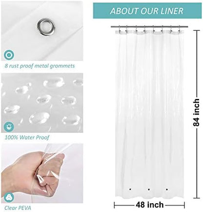 Mrs Awesome 48x84 Stall Size Shower Curtain Liner Clear
