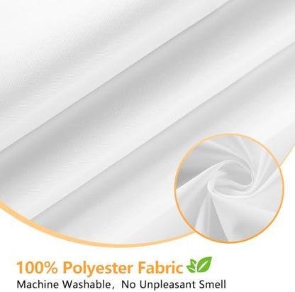 Seenus Waterproof Fabric Shower Curtain Liner with 3 Extra-Large Magnets, 72 x 92 inch Extra Long Washable Cloth Shower Liner White, Hotel Quality Extra Tall Bathroom Shower Curtain Lightweight