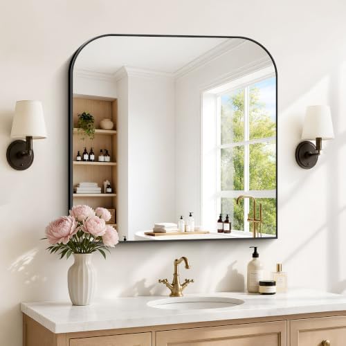 YIROMAN Bathroom Mirrors for Over Sink,36"x36" Black Bathroom Vanity Mirror