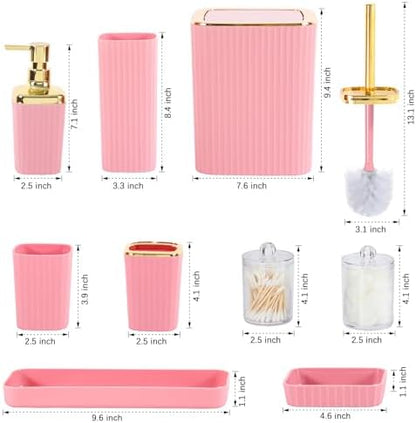 23 PCS Pink Bathroom Accessories Set丨Shower Curtain Bathroom Accessory