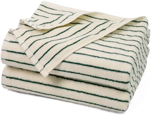 Jacquotha Green Striped Bath Towels Set of 2