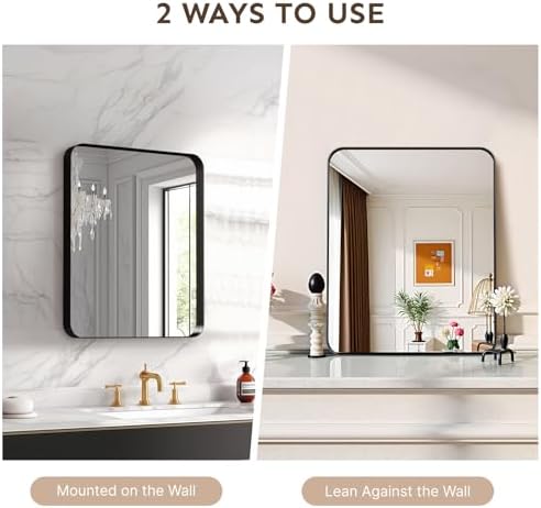 20"x16" Bathroom Vanity Mirror for Wall Aluminum Framed Farmhouse Rectangle