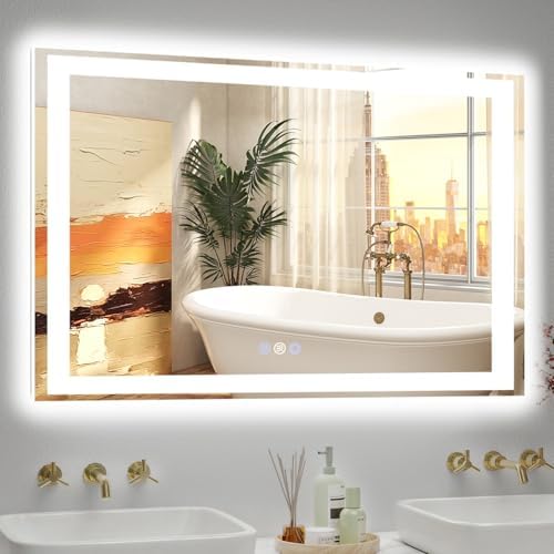 40x32 LED Bathroom Mirror, 6000LM, Separate Front and Back Lights