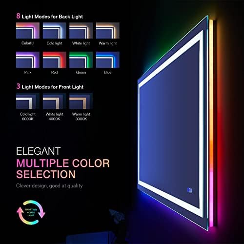 LOAAO 48"X28" LED Bathroom Mirror with Lights, UL Listed