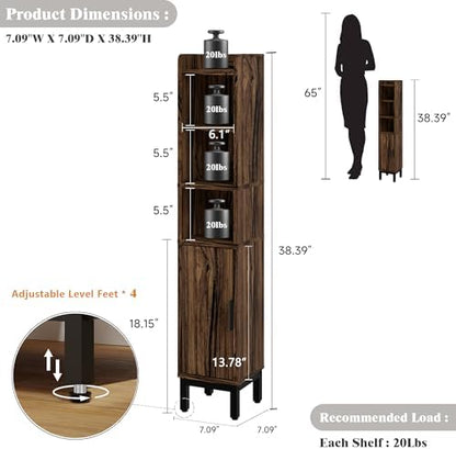 Slim Bathroom Storage Cabinet Narrow Corner Cabinet for Toilet Paper