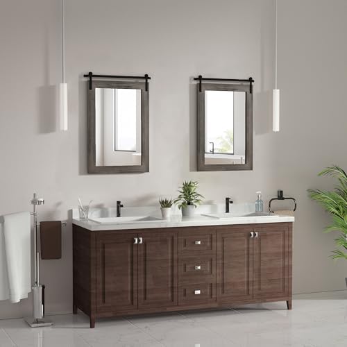 COGOOD Farmhouse Bathroom Mirrors for Over Sink - 30 x 22 Grey
