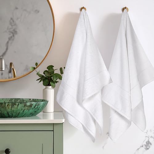 Superior Egyptian Cotton Plush & Absorbent, Bath Towel Set of 2, White