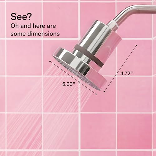 Jolie Filtered Showerhead, High Pressure Shower Filter, Brushed Steel