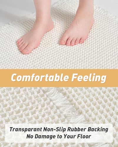Upgraded Waffle Bath Mat Set of 2 Absorbent Non Slip Bathroom Mat 18" x 30"