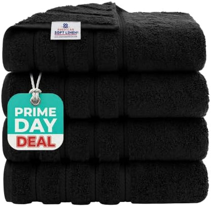 American Soft Linen 100% Cotton Luxury Turkish Towels, 4 PC Bath Towel Set