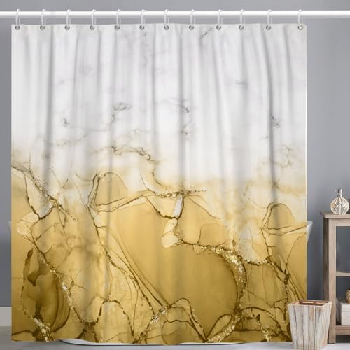 Yellow Extra Long Waterproof Shower Curtain 72x96 inches
