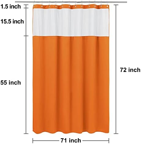 N&Y HOME Waffle Weave Shower Curtain with Snap-in Liner Set Orange, 71x72