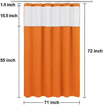 N&Y HOME Waffle Weave Shower Curtain with Snap-in Liner Set Orange, 71x72