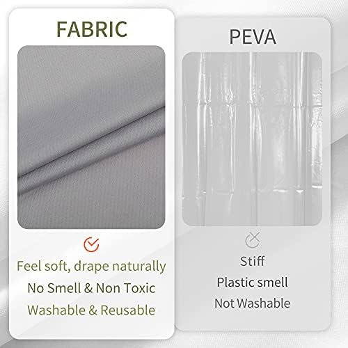 ALYVIA SPRING 72x96 Extra Long Waterproof Fabric Shower Curtain Liner Grey