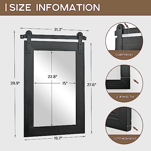 COGOOD Farmhouse Bathroom Mirrors for Over Sink - 30 x 22 Black