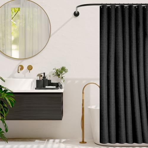 Clara Clark Bathroom Set - Coal Black Bathroom Accessories Set, 19PC Bathroom Accessory Set, Bathroom Sets with Shower Curtain Set, Soap Dispenser & Toothbrush Holder