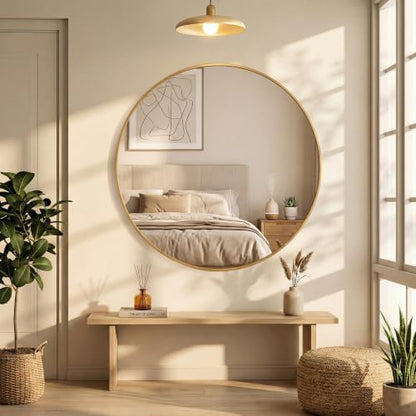 NEWBULIG 20 Inch Round Bathroom Mirror, Wall Mount Vanity Mirror