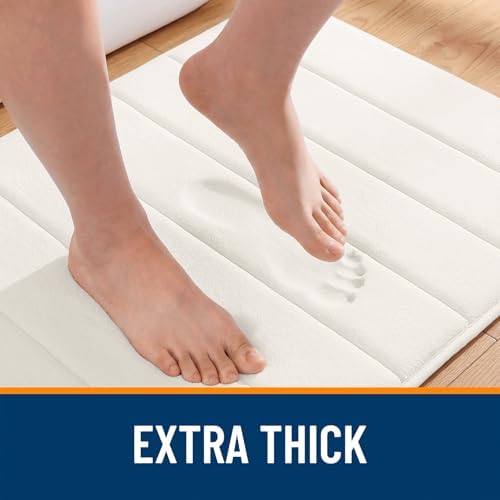 OLANLY Memory Foam Large Bath Mat 59x34, Super Soft Absorbent Bathroom Rugs